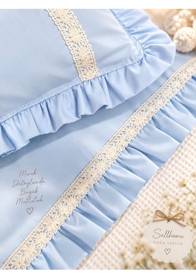 Sallhome Baby Textile Mavi Düşler Bebek Pike Takımı 4 Parça 90x120