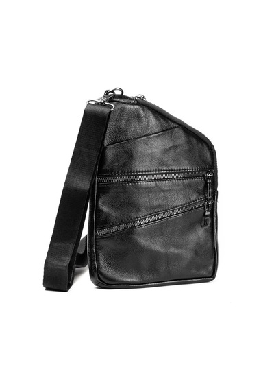 Erzeno Hakiki Deri Siyah Bodybag Çanta Siyah - 90819991 Siyah