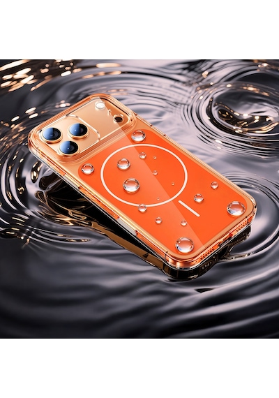 Zore Apple iPhone Uyumlu 17 Pro Kılıf Omsy M-safe Şarj Özellikli Şeffaf Kamera Kontrol Butonlu Lugano Kapak - Lacivert