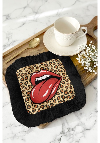 Leopar Dil Dudak Motifli Püsküllü Sunum Peçetesi - Pop Art Bohem Kırmızı Siyah Bardak Altlığı Mendil Lavanta Zeytin Yeşili Leopar Dil Dudak Motifli Püsküllü Sunum Peçetesi - Pop Art Bohem Kırmızı Siyah Bardak Altlığı Mendil Lavanta Zeytin Yeşili