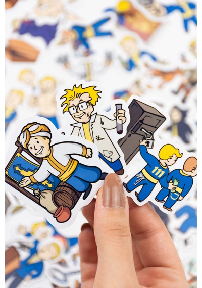 Baprile Fallout Mega Perks & More Sticker Paketi 71 Parça Kaliteli Su Geçirmez Etiket Seti Çok Renkli