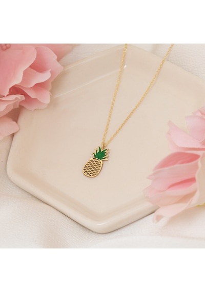 Dkmn Gümüş Mineli Ananas Şeklinde Gümüş Kolye