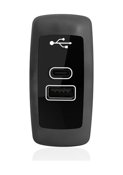 Sanel Usb Şarj Düz Tip Siyah Gövde Mavi Led 12v/24v Suc16b