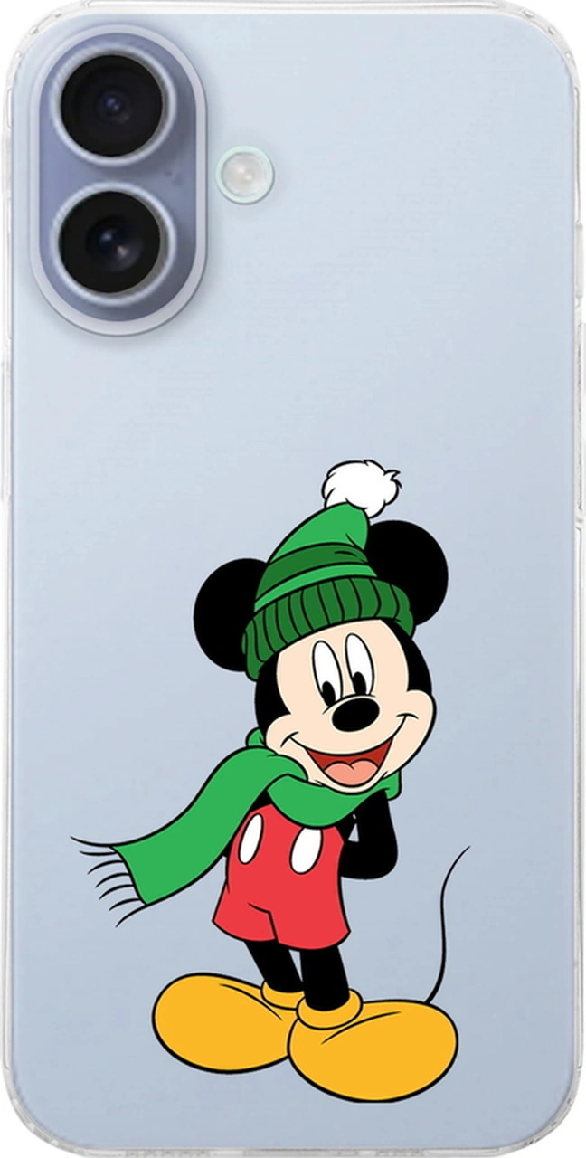 Apple Uyumlu iPhone 16 İle Mickey Mouse 7 Baskılı Kamera Korumalı Şeffaf Kılıf