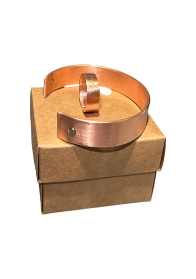 Ham Bakır Mıknatıslı Bileklik& Yüzük 2 Mm Kalınlık 16 Mm Genişlik