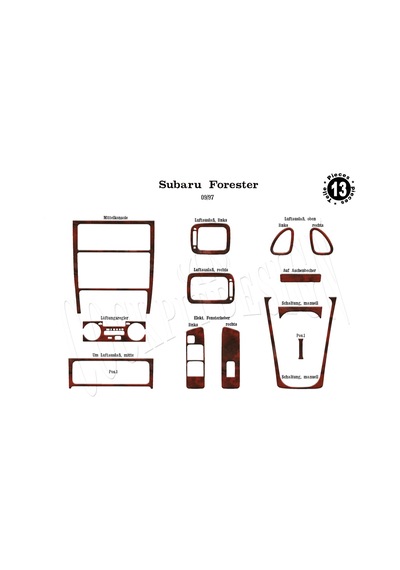 Subaru Forester Torpido Kaplama 1997-2007 13 Parça Maun