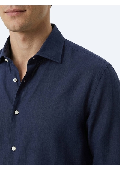 Kip İndigo Regular Fit Uzun Dokuma Casual Pamuk Karışımlı Gömlek