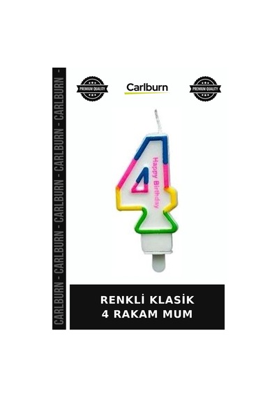 Özel Seri Renkli Klasik 4 Rakam Mum Tören Sürpriz Tatlı Çok Renkli