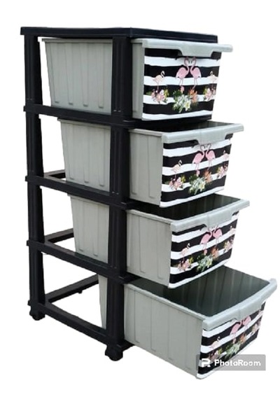Flamingo Desen Çekmeceli Sebzelik Komidin -kmdn-112 Gümüş