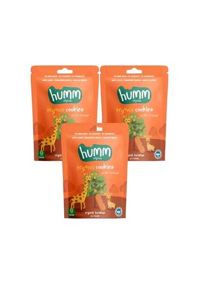 Humm Organic Organik Portakallı Kurabiye 3 x 55 G