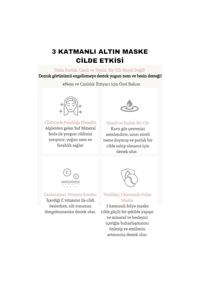 Dermal 3 Katmanlı Rose Altın Folyo Göz Maskesi 3'lü