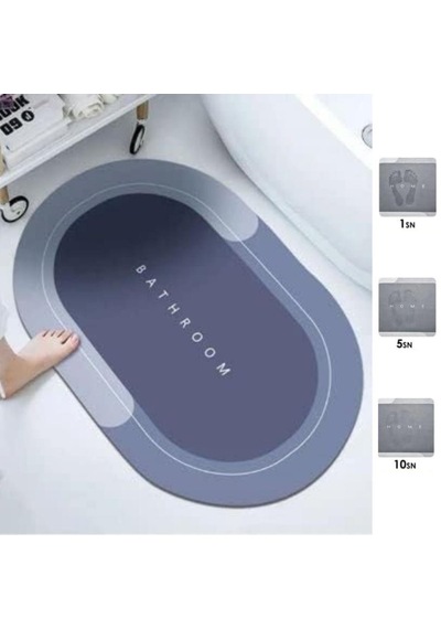 Trendexa Sihirli Süper Su Emici Kaymaz Tabanlı Oval Paspas 40 60 Cm Mac Çok Renkli