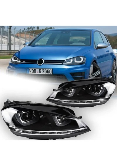 Volksvagen Golf 7 2014-2015 Mk7 Çift U Ledli R Ön Far