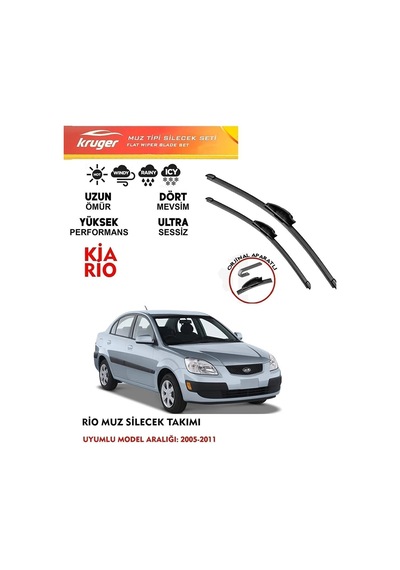 Kia Rio Muz Muz Silecek Takımı 1.3 1.4 1.5 Motor Araca Özel Aparat 2005 - 2011