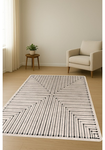 Modern Dijital Baskı Kaymaz Taban Halı H1139 Renkli