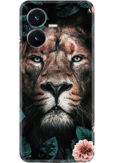Vivo Y22S Kilif Resimli Silikon Leon Flowers 1307 566401732