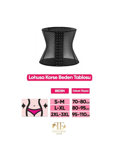 Ff Fit Form Giyim Bel Bölgesi Doğum Sonrası Lohusa Korse Siyah