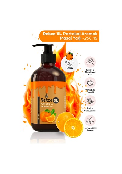 Rekze Xl Portakal Aromalı Masaj Yağı 250 Ml Doğal & Yenilebilir - 730050083