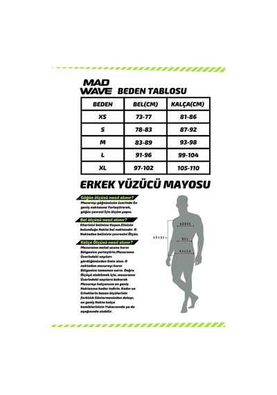 Madwave Mad Wave M1430-05 - Jammer Antichlor Spurt Erkek Yüzücü Mayo Siyah-Yeşil