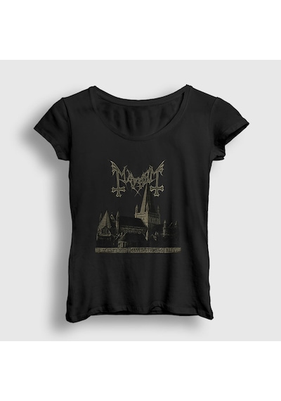 Presmono Kadın The True Mayhem T-shirt Siyah