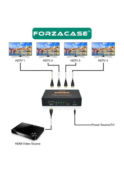 1x4 4k Hdmı Switch Ekran Monitör Splitter Çoğaltıcı - Fc1034