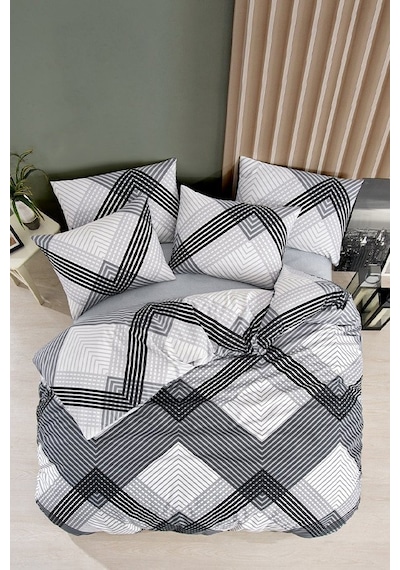 Mulberry Arven Nevresim Takımı Ranforce Çift Kişilik 200x220 Gri - Antrasit