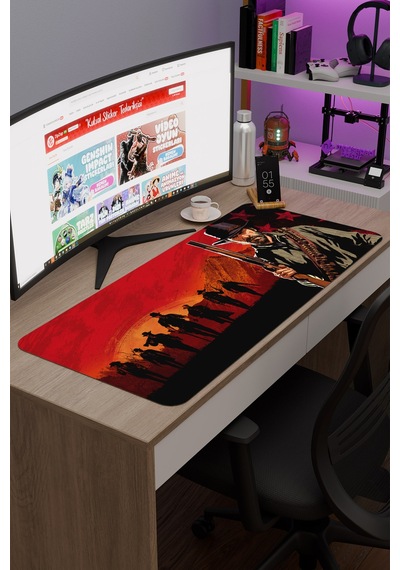 Red Dead Redemption 2 Dikişli Kauçuk Oyuncu Mousepad V3 - 90x40 Xxl Gaming Mouse Pad