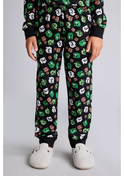 Defacto Minecraft Lisanslı Baskılı 2li Pijama Takımı Erkek Çocuk I3437a826wnbk81 Siyah-bk81