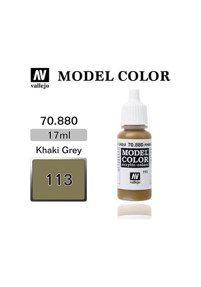 17 Ml. 113 Khaki Grey-matt Model Color Serisi Maket Boyası, Vallejo 70880 Standart