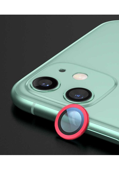 İphone 12 Uyumlu Kamera Koruyucu-kırmızı Kırmızı