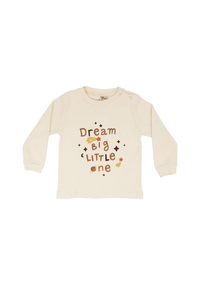 Bebegen Erkek Çocuk Ekru Dream Yıldızlı Baskılı Pijama Takımı Çok Renkli