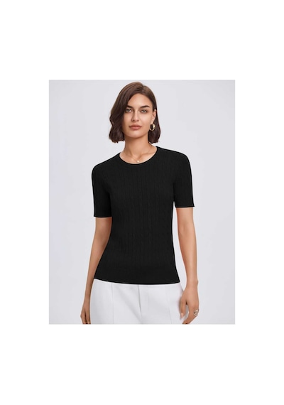 Youknitwear You Kathy %100 Pamuk Kadın Triko Kazak 7125 Siyah