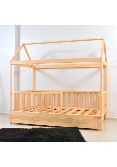 Markaawm Markaawm Montessori Çocuk Yatak Yavrulu Çekmeceli 90X190 Karyola Akçaağaç