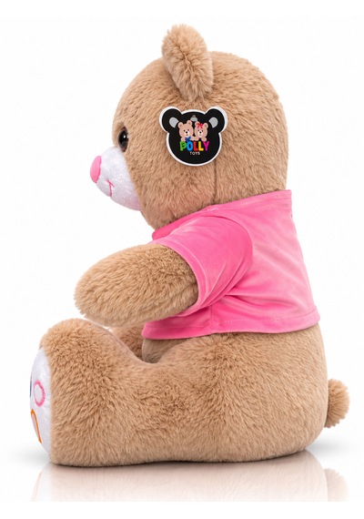 Ayıcık Elbiseli Ayıcık Yeni Seri Renkli 60cm - I Love You & Hediyelik Ayıcık Peluş Oyuncak Açık Kahverengi