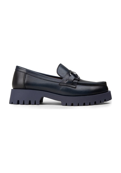 Deery Kadın Hakiki Deri Lacivert Tokalı Loafer - 02037zlcve01