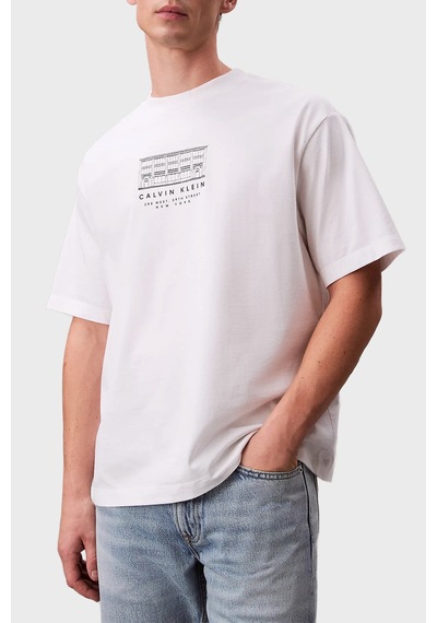 Calvin Klein Erkek T Shirt Lv04rf823g Yaf Beyaz Beyaz