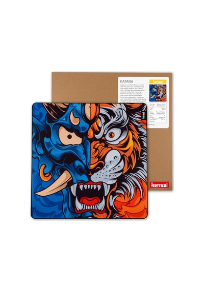 Katana 50x50 Cm 4 Mm Hybrid Gaming Oyuncu Mouse Pad Xl Half Oni Tiger