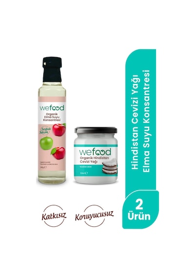 Wefood Organik Hindistan Cevizi Yağı 150 Ml + Wefood Organik Elma Suyu Konsantresi 340 Ml 8683347038138 Diğer
