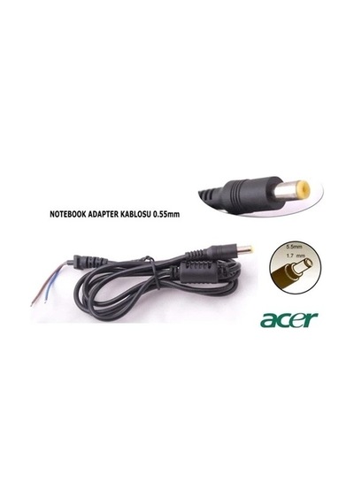 Navidata NVD-YD5 5.5 x 1.7 MM Acer Uyumlu Adaptör Tamir Kablosu 5.5 x 1.7 DC Kablo
