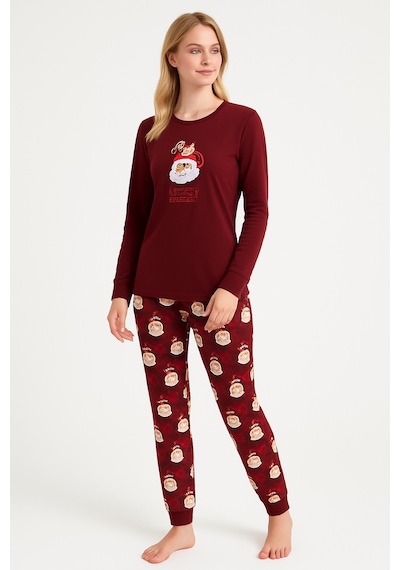 Mutlu City Kadın Yumuşak Doku Termal Pijama Takımı 42050 Vişne Çürüğü