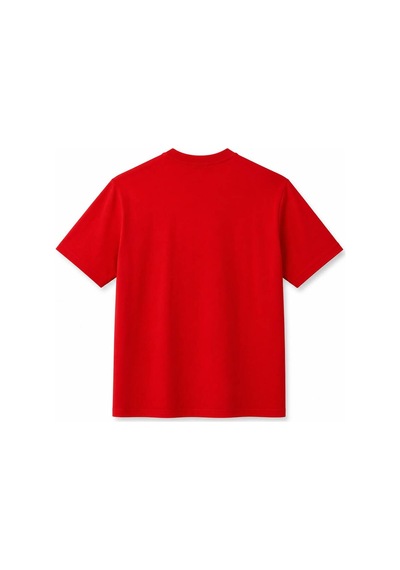 Hzr Wear Erkek Enjeksiyon Baskılı Basic Tişört Bisiklet Yaka Regular Fit %100 Pamuk Kırmızı