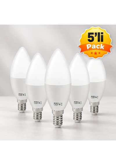 Horoz Ultra-8 8w E14 2700k Led Ampul 5''li Pack Çok Renkli
