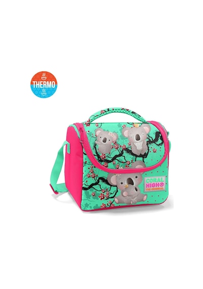 Coral High Kids Su Yeşili Neon Mercan Koala Desenli Thermo Beslenme Çantası 11713