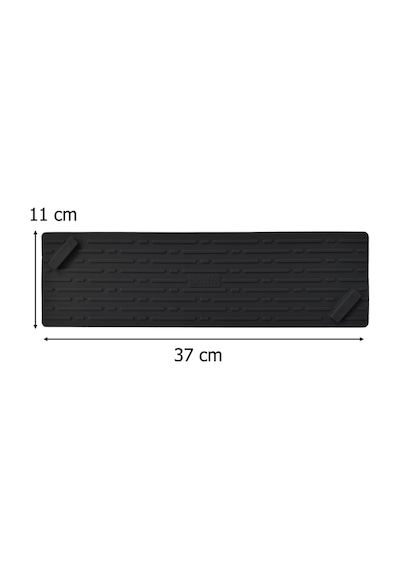 Siyah Uzun Silikon Kötü Koku Önleyici Mat Gider Kapağı Tıpası – Banyo, Mutfak ve Balkon Lavabo Gider 37x11 cm