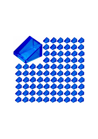 Yedek Parçalar: Slope: 100 Adet 1x1x2/3 Şeffaf Koyu Mavi - Trans Dark Blue 54200