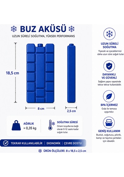 32 Lt Buzluk Termos + 1 Adet K 350 Buz Aküsü-450 Mavi