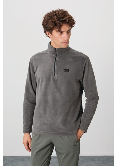 Air Jones Tommy Life River Koyu Gri Dik Yaka Erkek Polar Sweatshirt - 88310 Koyu Gri