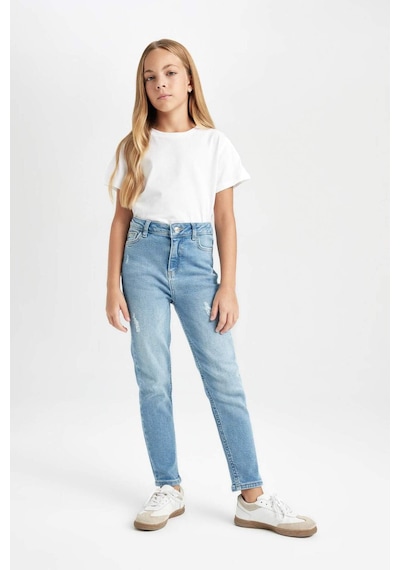 Defacto Kız Çocuk Skinny Fit Yırtık Detaylı Dar Paça Cepli Jean Pantolon C9483A824AUNM28 Mavi Defacto Kız Çocuk Skinny Fit Yırtık Detaylı Dar Paça Cepli Jean Pantolon C9483A824AUNM28 Mavi
