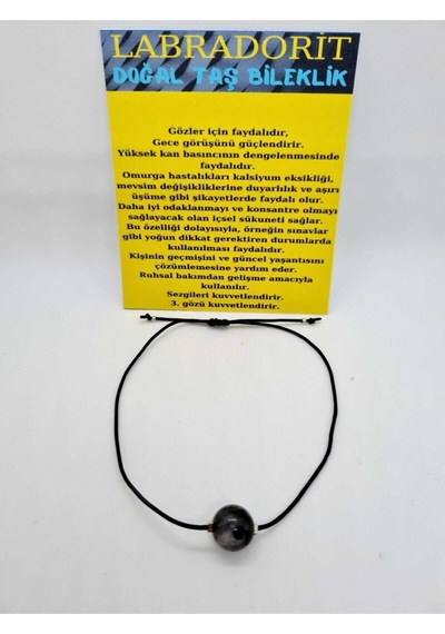 Gümüştel El Sanatları Sertifikalı Labradorit Doğal Taş Bileklik 10 Mm Çok Renkli