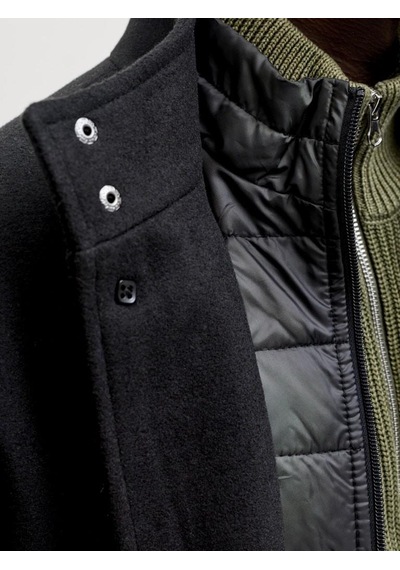 Jack & Jones Jack&jones Jjedetroıt Coat Styd Aw25 Erkek Kaşe Kaban Siyah